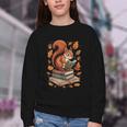 Squirrel Reading Book Lovers Fall Leaves Library Books Youth Crewneck Sweatshirt Squirrel Reading Book Lovers Fall Leaves Library Books Youth Crewneck Sweatshirt