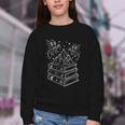 Stack Of Books And Dragons Bookworm Fantasy Books Lover Youth Crewneck Sweatshirt Stack Of Books And Dragons Bookworm Fantasy Books Lover Youth Crewneck Sweatshirt