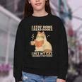 I Stay Home I Read Books I Pet My Cat I Regret Nothing Women Youth Crewneck Sweatshirt