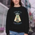 Teacher Alien Books UFO Reading Take Me To Your Reader Youth Crewneck Sweatshirt Teacher Alien Books UFO Reading Take Me To Your Reader Youth Crewneck Sweatshirt
