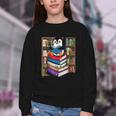 Teacher Librarian Kawaii Penguin Book Lover Penguin Youth Crewneck Sweatshirt