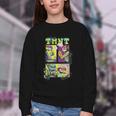 Teenage Mutant Ninja Turtles Retro Neon Comic Book Panels Youth Crewneck Sweatshirt Teenage Mutant Ninja Turtles Retro Neon Comic Book Panels Youth Crewneck Sweatshirt