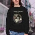 Tired Moms Book Club Dark Floral Coffee Skeleton Youth Crewneck Sweatshirt