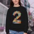 Toddler 2nd Birthday Books Themed 2 Year Old Boys Kids Girls Youth Crewneck Sweatshirt