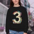 Toddler 3rd Birthday Books Themed 3 Year Old Boys Kids Girls Youth Crewneck Sweatshirt