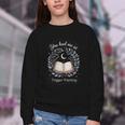 You Had Me At Trigger Warning Dark Romance Skeleton Book Youth Crewneck Sweatshirt