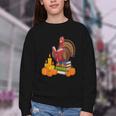 Turkey Reading Books Fall Thanksgiving Teacher Book Youth Crewneck Sweatshirt Turkey Reading Books Fall Thanksgiving Teacher Book Youth Crewneck Sweatshirt