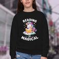 Unicorn Teacher Reading Is Magical Book Youth Crewneck Sweatshirt