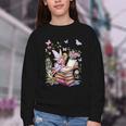 Watercolor Butterfly Fairy Read Book Library Fantasy Novel Youth Crewneck Sweatshirt