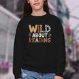 Wild About Reading Animal Bookworm Library Book Lover Reader Youth Crewneck Sweatshirt