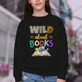 Wild About Reading Books Reader Bookworm Animals Book Lover Youth Crewneck Sweatshirt Wild About Reading Books Reader Bookworm Animals Book Lover Youth Crewneck Sweatshirt