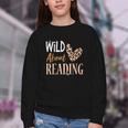 Wild About Reading Teacher Books Reader Lovers Leopard Zebra Youth Crewneck Sweatshirt