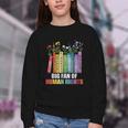 Women Floral Book Big Fan Of Human Rights Liberal Protest Youth Crewneck Sweatshirt Women Floral Book Big Fan Of Human Rights Liberal Protest Youth Crewneck Sweatshirt