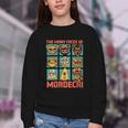 Women's DCC Many Faces Of Mordecai Grid Gamer Series Book Youth Crewneck Sweatshirt