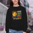 Women's Girls Softball Play Like A Girl Comic Book Pop Art Youth Crewneck Sweatshirt Women's Girls Softball Play Like A Girl Comic Book Pop Art Youth Crewneck Sweatshirt