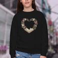 Women's Vintage Book Lover Valentine Heart Youth Crewneck Sweatshirt