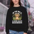 Women's Wild About Reading Book Reader Lion Zoo Animals Kids Youth Crewneck Sweatshirt Women's Wild About Reading Book Reader Lion Zoo Animals Kids Youth Crewneck Sweatshirt
