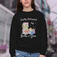 Yarn Quote Easily Distracted By Books And Yarn Reader Youth Crewneck Sweatshirt