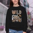 Zoo Animals Wild About Reading Books Reader Lover Librarian Youth Crewneck Sweatshirt