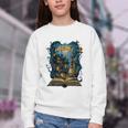 4 Books Are Portable Magic Bookish Reading Nerd Quote Youth Crewneck Sweatshirt 4 Books Are Portable Magic Bookish Reading Nerd Quote Youth Crewneck Sweatshirt