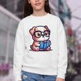 Adorable Book Lover Bulldog With Reading Glasses Cute Raglan Baseball Tee Youth Crewneck Sweatshirt Adorable Book Lover Bulldog With Reading Glasses Cute Raglan Baseball Tee Youth Crewneck Sweatshirt