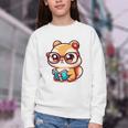 Adorable Book Lover Chipmunk With Reading Glasses Cute Premium Youth Crewneck Sweatshirt