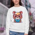 Adorable Book Lover Quokka With Reading Glasses Cute Youth Crewneck Sweatshirt