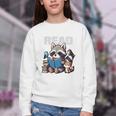 Animals Raccoon Reading Book Librarian Across America Kids Youth Crewneck Sweatshirt