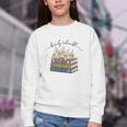 Barely Tolerable Book Lover Floral Quote Pride And Prejudice Youth Crewneck Sweatshirt