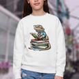 Bearded Dragon Reading Books Matching Bookworm Librarian Youth Crewneck Sweatshirt