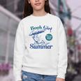 Book Girl Summer Bookish Beach Youth Crewneck Sweatshirt