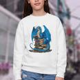 Book Lover Bookworm Reading Books Dragon Premium Tri-Blend Youth Crewneck Sweatshirt