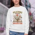Book Lover Reading Bookish Floral Reading Powers Imagination Youth Crewneck Sweatshirt