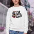 Book Lovers Im With The Banned Books For Reading Librarian Youth Crewneck Sweatshirt