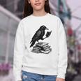 Book Raven Vintage Dark Academia Literature Reading Youth Crewneck Sweatshirt Book Raven Vintage Dark Academia Literature Reading Youth Crewneck Sweatshirt