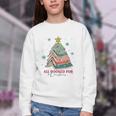 All Booked For Christmas Book Christmas Tree Lights Bookish Youth Crewneck Sweatshirt