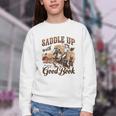 Bookish Retro Western Cowgirl Texas Book Lover Novel Reader Youth Crewneck Sweatshirt Bookish Retro Western Cowgirl Texas Book Lover Novel Reader Youth Crewneck Sweatshirt