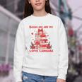 Books Are My Love Language Valentine Book Reading Teacher Youth Crewneck Sweatshirt Books Are My Love Language Valentine Book Reading Teacher Youth Crewneck Sweatshirt