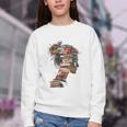 Books Lover Women Art Colorful Drawing Graphic Books Youth Crewneck Sweatshirt