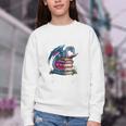 Bookworm Please I'm A Book Dragon Blue Dragon Youth Crewneck Sweatshirt