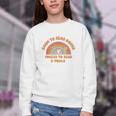 Born To Read Books Forced To Emails Vintage Retro Rainbow Youth Crewneck Sweatshirt