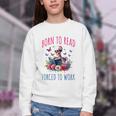 Born To Read Forced To Work Reading Skeleton Bookish Book Youth Crewneck Sweatshirt Born To Read Forced To Work Reading Skeleton Bookish Book Youth Crewneck Sweatshirt