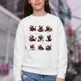 Cat Reading Books Lover Christmas Cat Lover Xmas Youth Crewneck Sweatshirt