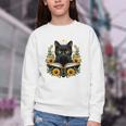 Cat For Women Book Lover Cute Cat And Book Youth Crewneck Sweatshirt