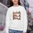 Christmas Cats Bookshelf Gingerbread Youth Crewneck Sweatshirt