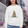 Christmas Tree Of Books Holiday Youth Crewneck Sweatshirt