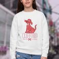 Clifford The Big Red Dog Pink Text With Bow Illustrated Book Youth Crewneck Sweatshirt Clifford The Big Red Dog Pink Text With Bow Illustrated Book Youth Crewneck Sweatshirt
