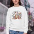 I Closed My Book To Be Here Floral Bookworm Reading Youth Crewneck Sweatshirt