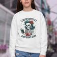 I Like My Coffee ICY & My Books Spicy For Book Lovers Youth Crewneck Sweatshirt I Like My Coffee ICY & My Books Spicy For Book Lovers Youth Crewneck Sweatshirt