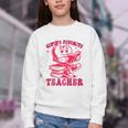 Cupid's Favorite Teacher Valentines Day Heart Book Lover Youth Crewneck Sweatshirt